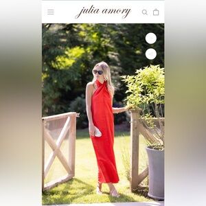 Julia Amory Stephanie Dress Fiery Red Size Medium M, US 6-8, NWT